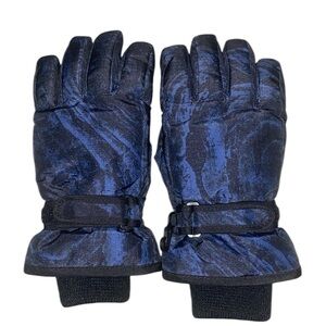 Childrens Place Kids Black and Blue Thermolite Snow Winter Gloves Size small